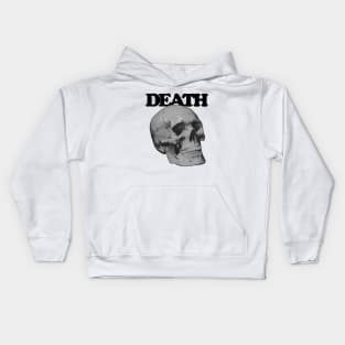 DEATH: Monochrome Skull Streetwear Kids Hoodie